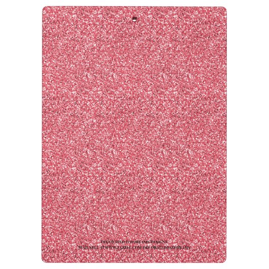Girly Pink Red Glitter Monogram Naam Klembord (Achterkant)