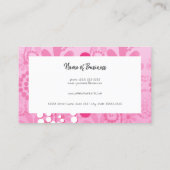 Girly Pink Retro Daisy Bloem Leuk Bloemen Patroon Visitekaartje (Achterkant)