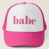 Girly Pink Retro Minimalist Babe Bachelorette Trucker Pet (Voorkant)
