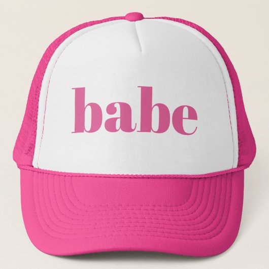 Girly Pink Retro Minimalist Babe Bachelorette Trucker Pet (Voorkant)