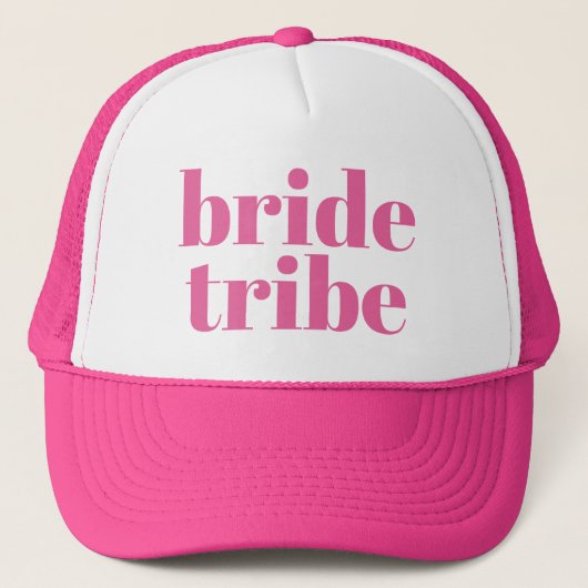 Girly Pink Retro Modern Bride Tribe Bachelorette Trucker Pet (Voorkant)