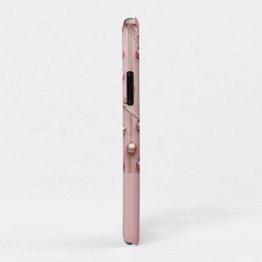 Girly Pink Ribbon Modern Monogram Case-Mate iPhone Case (Achterkant/rechts)