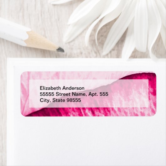 Girly Pink Rose Abstract met naam Etiket (Insitu)