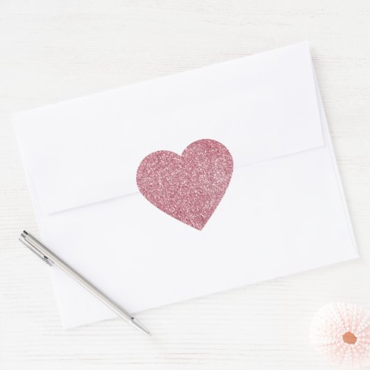 Girly Pink Rose Glitter Hart Sticker (Envelop)