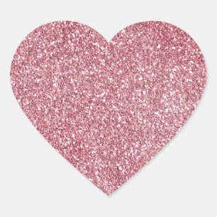 Girly Pink Rose Glitter Hart Sticker