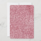 Girly Pink Rose Glitter Kaart (Achterkant)