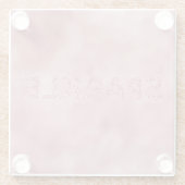 Girly Pink Rose Glitter Sparkle Glazen Onderzetter (Achterkant)