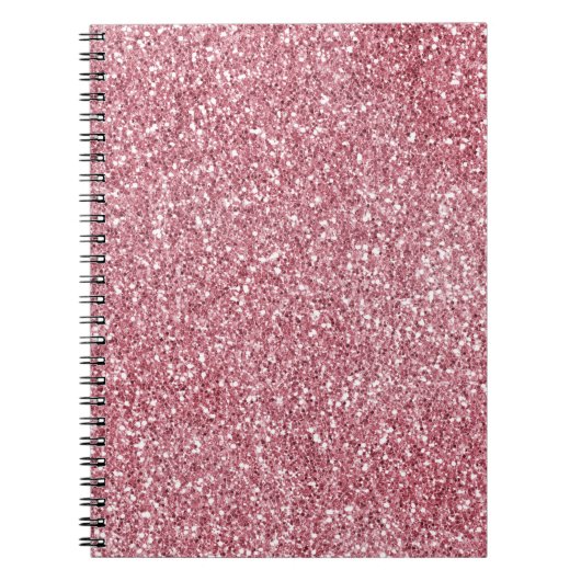 Girly Pink Rose Glitter Sparkle Notitieboek (Voorkant)