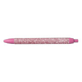 Girly Pink Rose Glitter      Zwarte Inkt Pen (Voorkant)