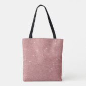 Girly Pink Rose Gold Chic Faux Glitter Patroon Tote Bag (Achterkant)