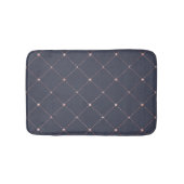 Girly Pink Rose Gold Diamond Navy Blue Geometric Badmat (Voorkant)