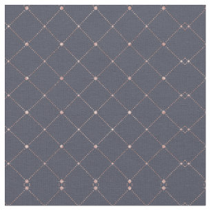 Girly Pink Rose Gold Diamond Navy Blue Geometric Stof