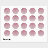 Girly Pink Rose Gold Driving Faux Glitter Ronde Sticker (Vel)