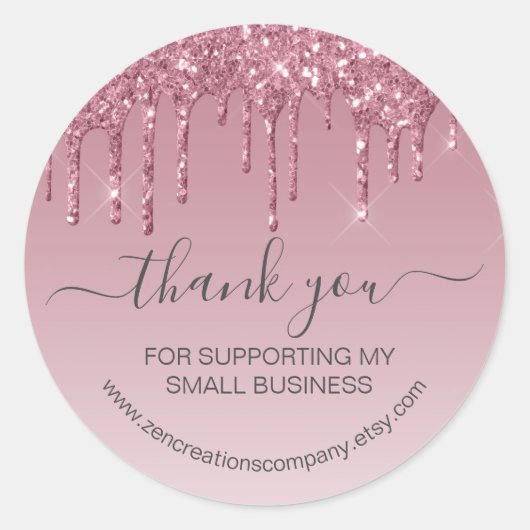 Girly Pink Rose Gold Driving Faux Glitter Ronde Sticker (Voorkant)