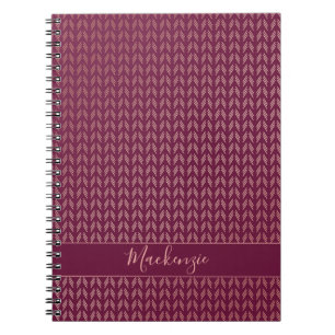 Girly Pink Rose Gold Foil Tribal Burgundy Boho Notitieboek