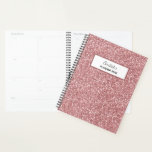 Girly Pink Rose Gold Glitter Gepersonaliseerde naa Planner<br><div class="desc">Girly Pink Rose Gold Glitter Persoonlijke naamplanner</div>
