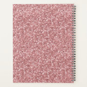 Girly Pink Rose Gold Glitter Gepersonaliseerde naa Planner (Achterkant)