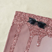 Girly Pink Rose Gold Glitter Sparkle Drips Strandlaken (In situ)