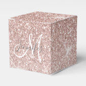 Girly Pink Rose Gold Glitter Sparkles Monogram Bedankdoosjes (Voorkant Zijde)