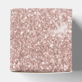 Girly Pink Rose Gold Glitter Sparkles Monogram Bedankdoosjes (Bovenkant)