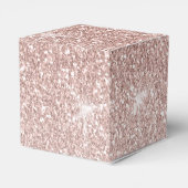 Girly Pink Rose Gold Glitter Sparkles Monogram Bedankdoosjes (Achterkant)