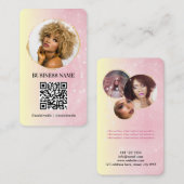 Girly Pink Rose Gold Glitter Vrouwelijke Sociale M Visitekaartje (Voorkant / Achterkant)
