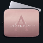 Girly Pink Rose Gold Mongram Ombre Gradient Laptop Sleeve<br><div class="desc">Girly Pink Rose Gold Mongram Ombre Gradient Elegant Monogram Laptop Computer Hoesje. Dit monogrammed hoesje kan worden aangepast om uw initiaal en voornaam op te nemen.</div>