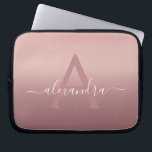 Girly Pink Rose Gold Mongram Ombre Gradient Laptop Sleeve<br><div class="desc">Girly Pink Rose Gold Mongram Ombre Gradient Elegant Monogram Laptop Computer Hoesje. Dit monogrammed hoesje kan worden aangepast om uw initiaal en voornaam op te nemen.</div>