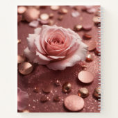 Girly Pink Rose Gold Sparkle Glitter Monogram Naam Notitieboek (Achterkant)
