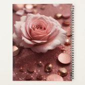 Girly Pink Rose Gold Sparkle Glitter Monogram Naam Planner (Achterkant)