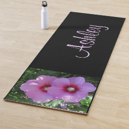 Girly Pink Rose of Sharon Foto gepersonaliseerd Yogamat