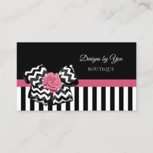 Girly Pink Rose Schattige Chevron Bow Boutique Visitekaartje