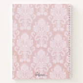Girly Pink Roses,  Damast en Monogram Notitieboek (Achterkant)
