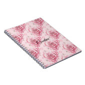 Girly Pink Roses Floral Notitieboek (Rechterzijde)