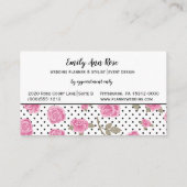 Girly Pink Roses Script Girly Floral Modern Visitekaartje (Achterkant)