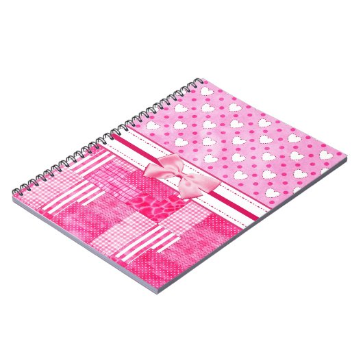 Girly Pink Scrapbook Style Notitieboek (Linkerzijde)