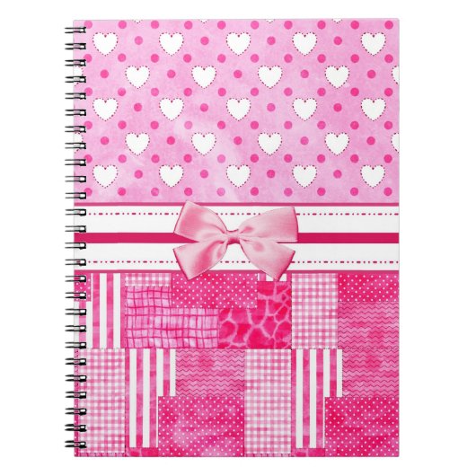Girly Pink Scrapbook Style Notitieboek (Voorkant)