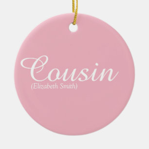 Girly Pink Script Cool Cousin Definitie Keramisch Ornament
