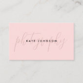 Girly Pink Script Kalligrafie Handtekening QR Code Visitekaartje (Voorkant)