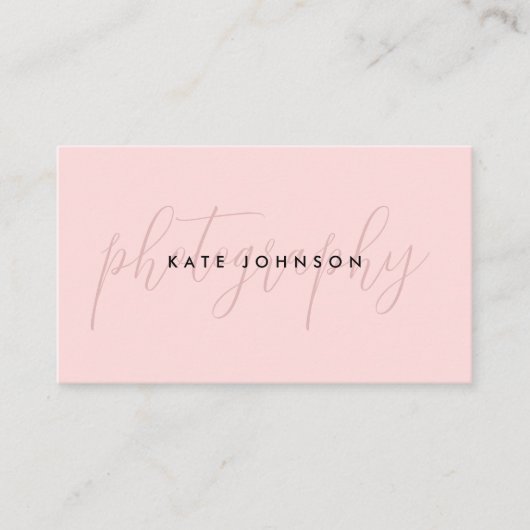 Girly Pink Script Kalligrafie Handtekening QR Code Visitekaartje (Voorkant)