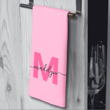 Girly Pink Script Naam Monogram