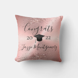 Girly Pink Sheen Afstuderen Glittery Kussen