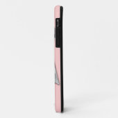 Girly Pink Silver Bow Gedrukte iPhone 5 Hoesje (Achterkant/links)