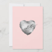 Girly Pink Silver Foil Heart Ballon Sweet 16 Kaart (Achterkant)