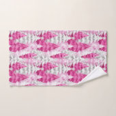 Girly Pink Silver Glam Christmas Trees Stripes Bad Handdoek (Handdoek)