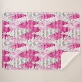 Girly Pink Silver Glam Christmas Trees Stripes Sherpa Deken (Voorkant (horizontaal))