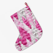 Girly Pink Silver Glam kerstbomen Grote Kerstsok (Achterkant (Hangend))