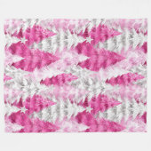 Girly Pink Silver Glam Kerstbomen Strepen Fleece Deken (Voorkant (Horizontaal))
