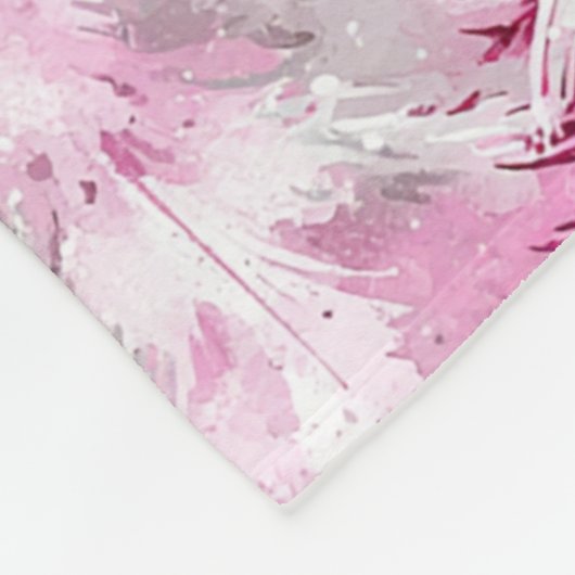 Girly Pink Silver Glam Kerstbomen Strepen Fleece Deken (Hoek)