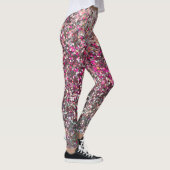 Girly Pink Silver Glitter Sequin Glam Leggings (Rechts)